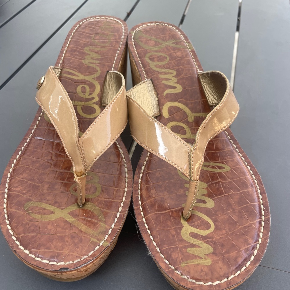 Women’s, Sam Edelman espadrille flip flops, nude 10m